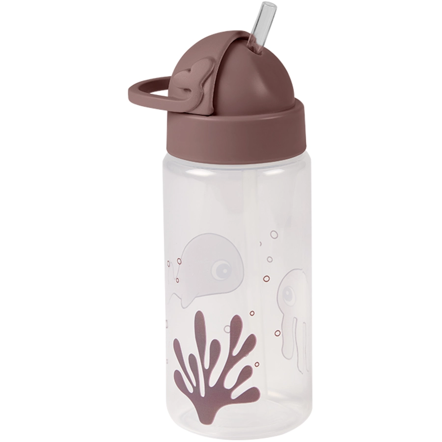 Done by Deer™ Trinkflasche mit Strohhalm Sea friends in rosa