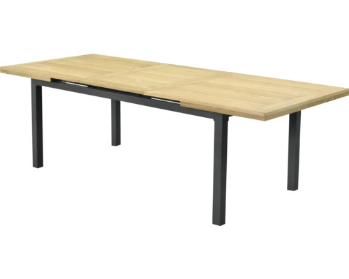 Bellavista Newport eettafel, 100 x 77 cm, aluminium/teakhout, grijs