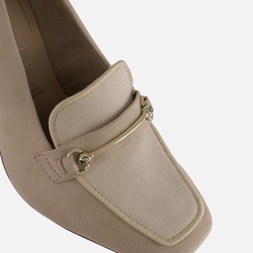 Tamaris Instappers met hak beige Leer