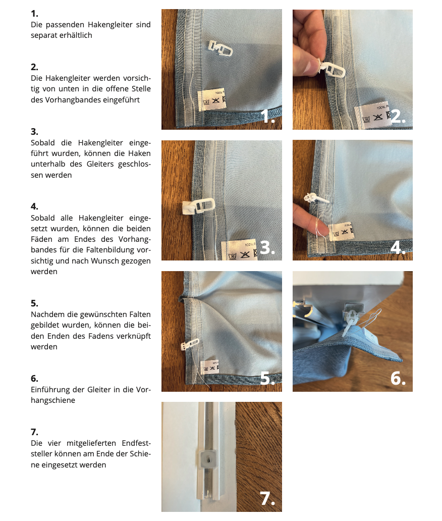 (22er Set) Gardinen Ösengleiter Vorhang Hakengleiter   Endfeststeller (50473-01) - Weiss