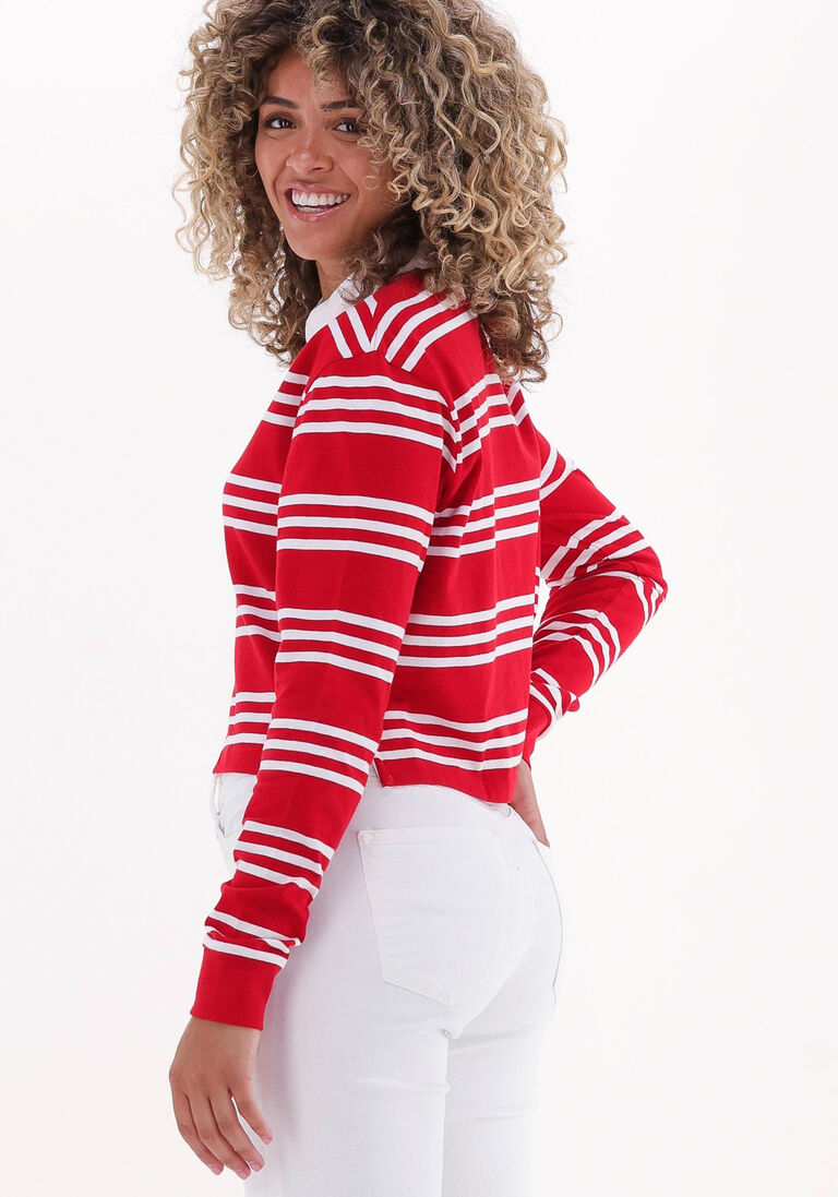 TOMMY JEANS rode tommy jeans  tjw bxy crop badge stripes polo