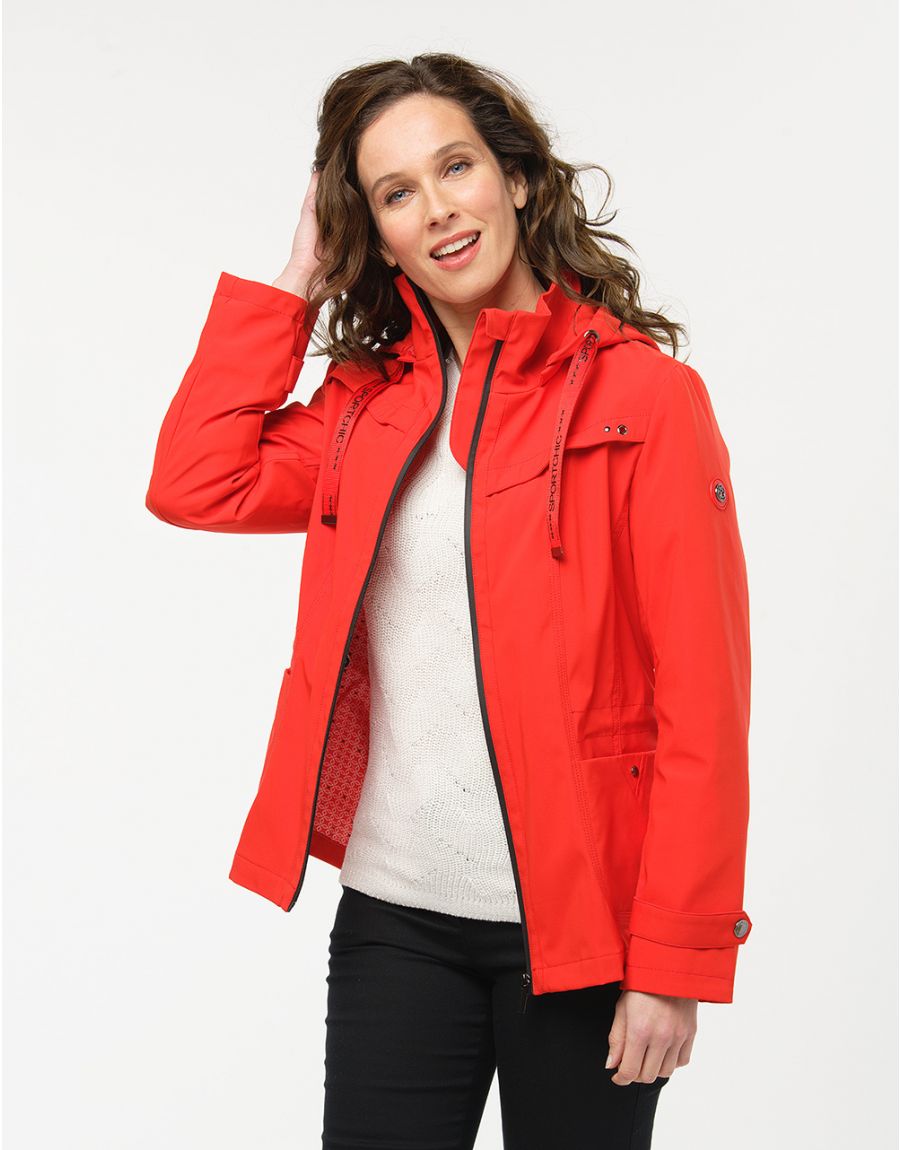 Parka courte rouge
