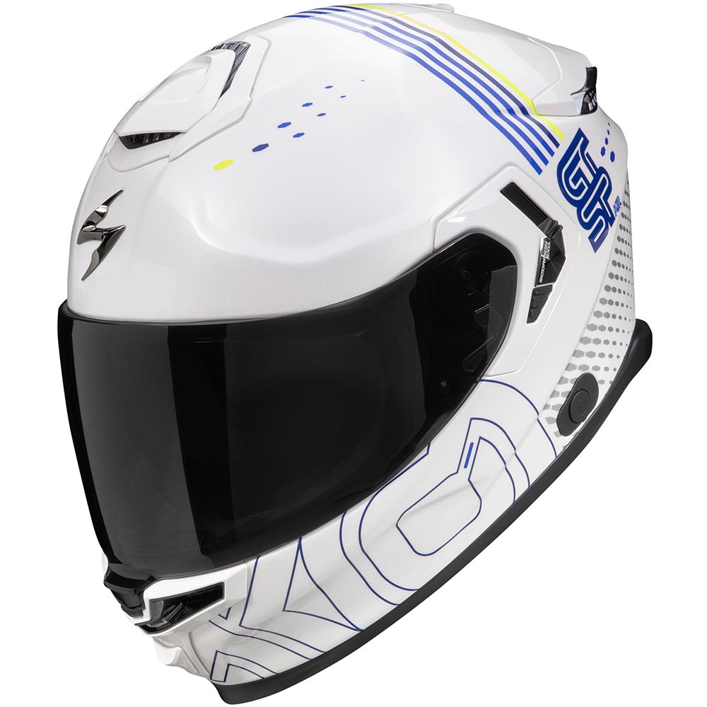 Scorpion - Casque Exo-GT SP Air Techlane Blanc / Bleu / Jaune fluo