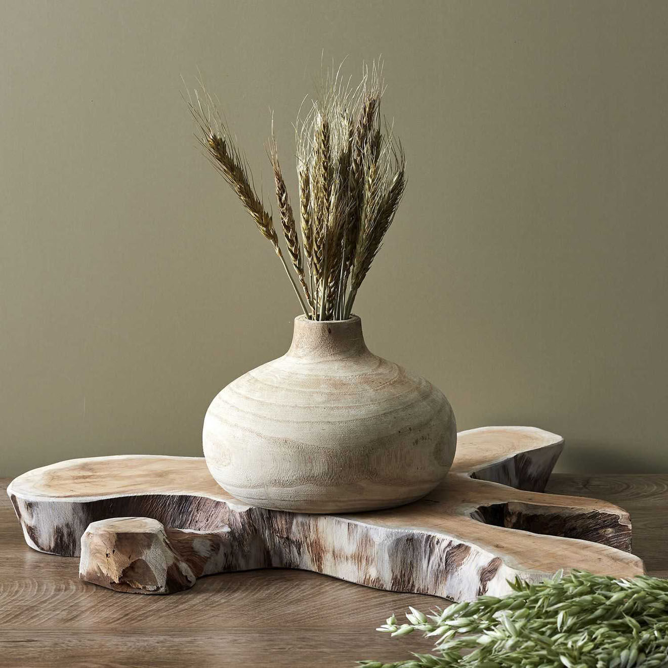 Home Deco Factory Vase ruche Bancoulier natural - 20.7x14.5x20.7 cm
