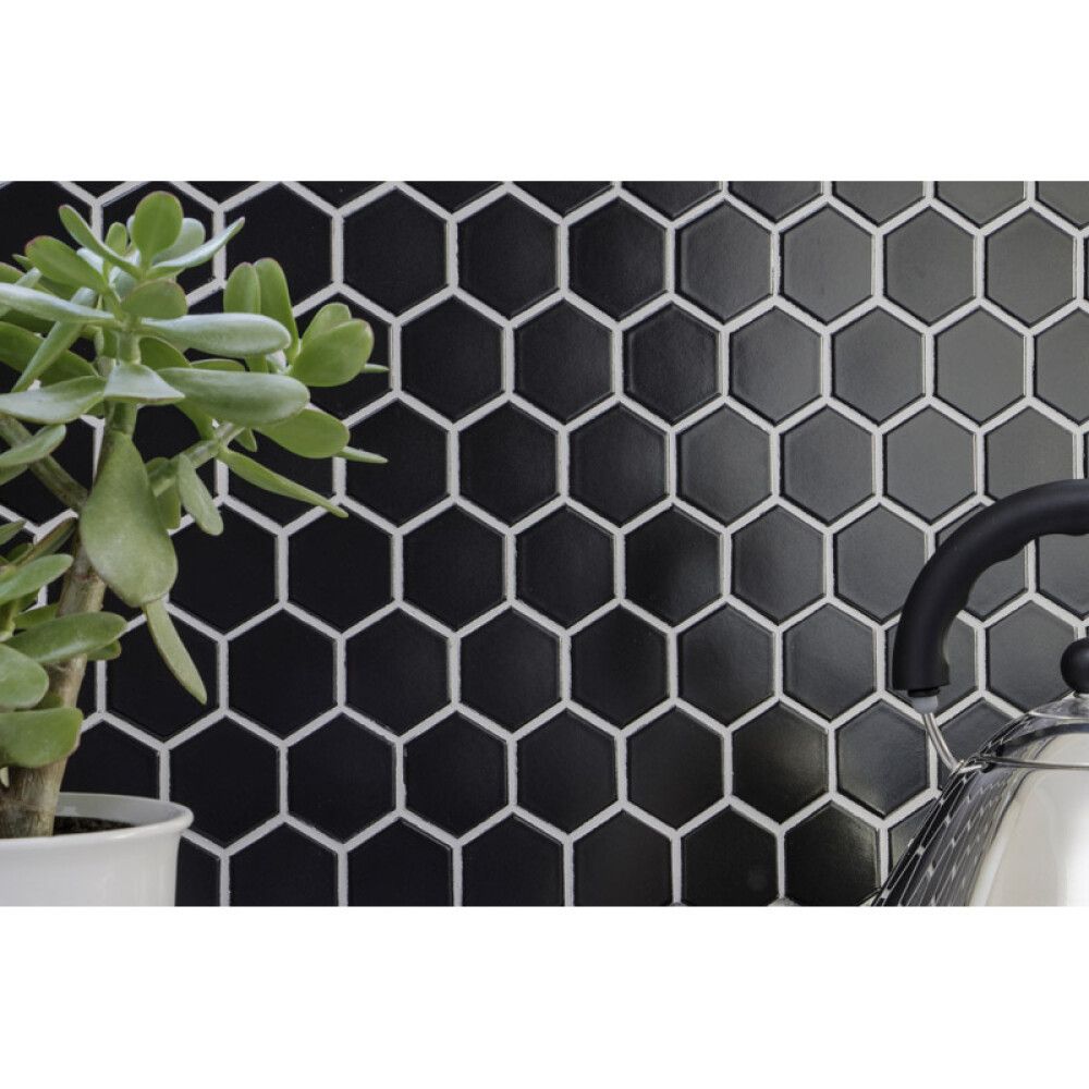 MOSAIKK HEXAGON SVART MATT 5.1X5.9CM