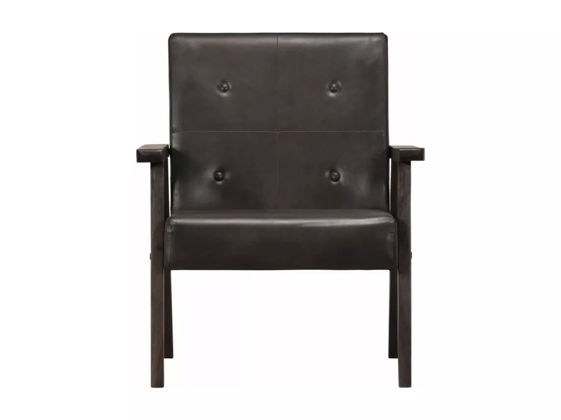 Fauteuil Gris Cuir véritable