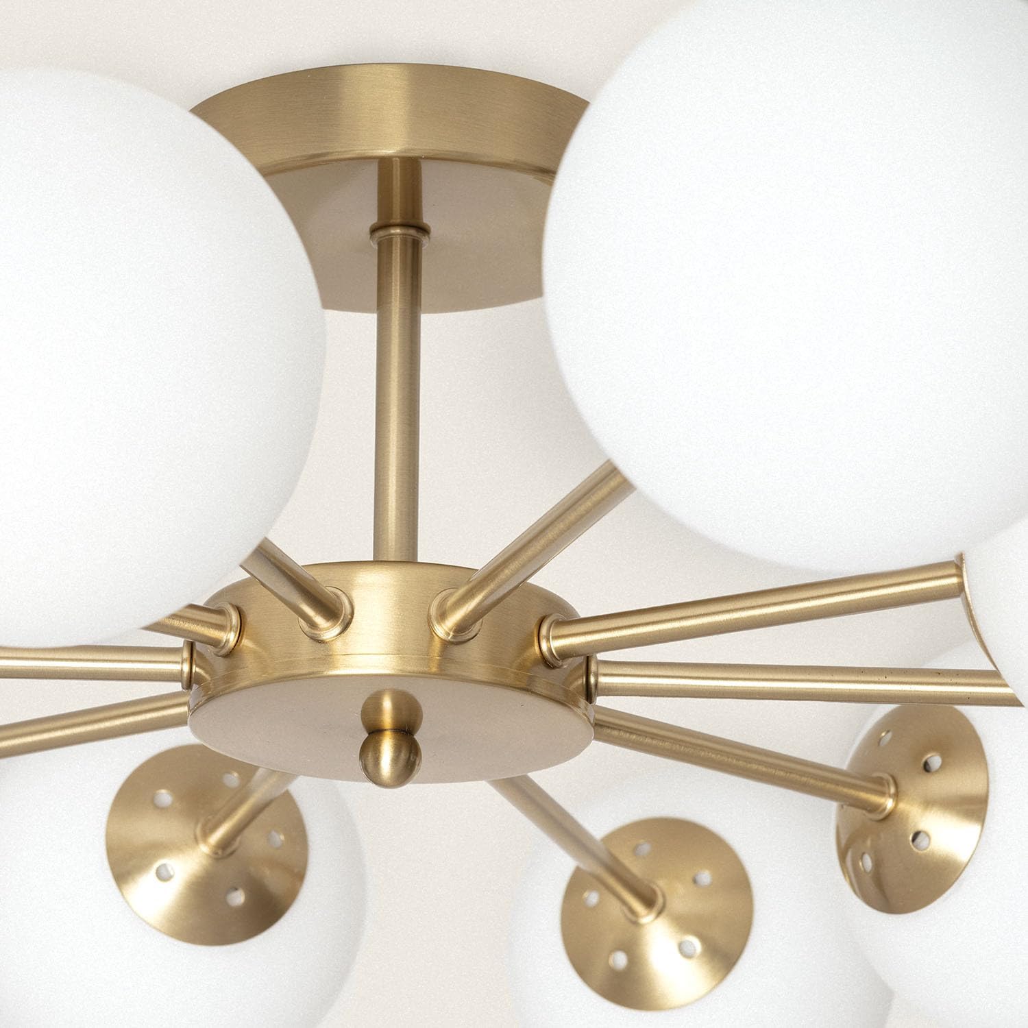 LEDKIA LIGHTING Deckenleuchte Metall und Glas Moonlight Brass 10 Spots Für die Küche, das Esszimmer, das Schlafzimmer,Gold