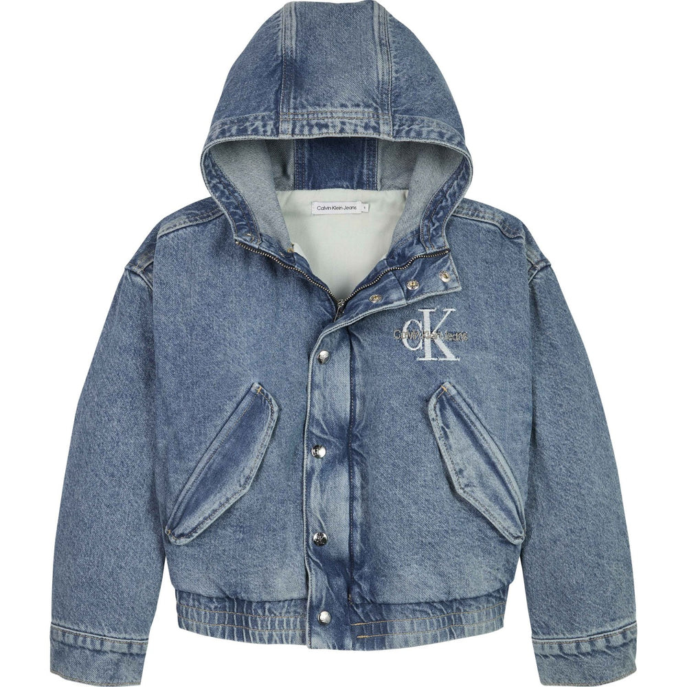 Køb Calvin Klein Modern Blue Cf Denim Hooded Jakke