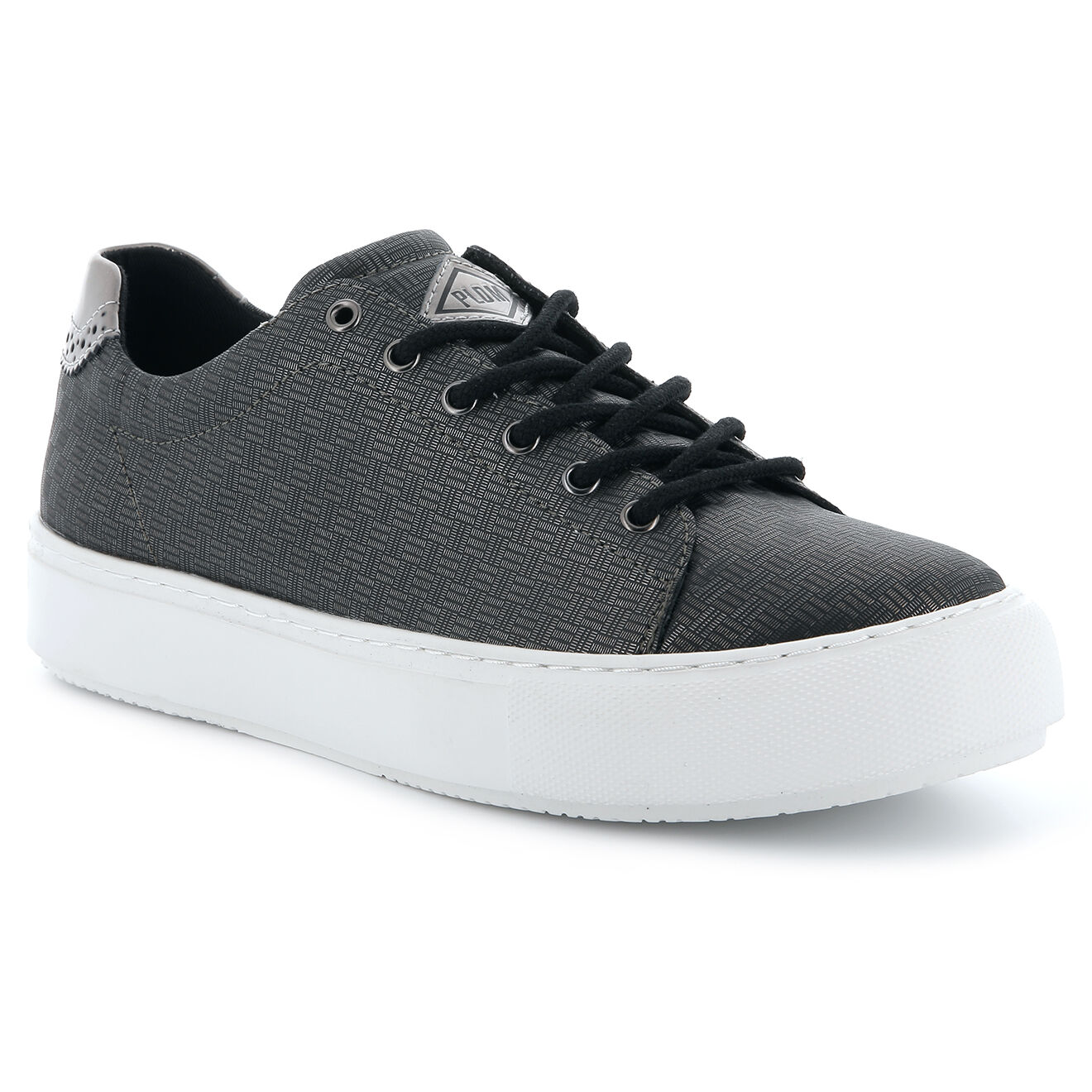 Palladium Baskets basses Maroua petite plateforme noir/argenté