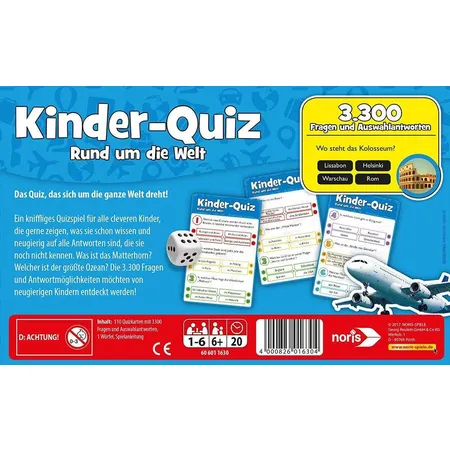 Noris Spiele Kinderquiz Rund um die Welt