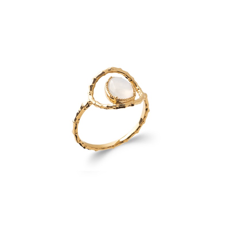 Bague pierre de lune et plaqué or ATHENEE - Bijoux Privés Discovery