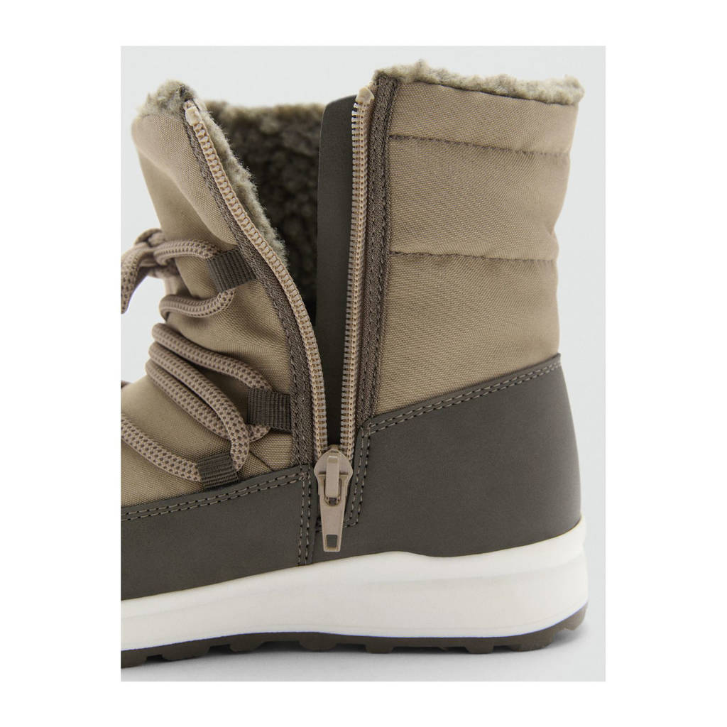 Mango Kids gevoerde enkelboots beige/kaki