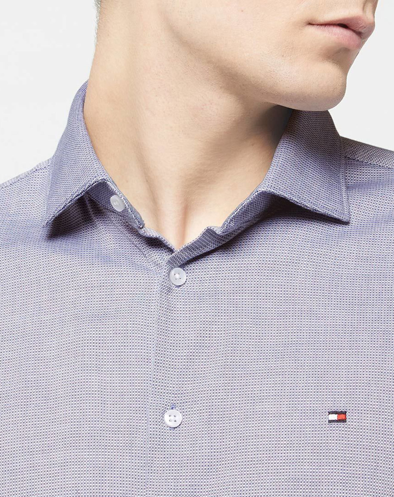 Tommy Hilfiger Chemise slim Dobby Flex bleue