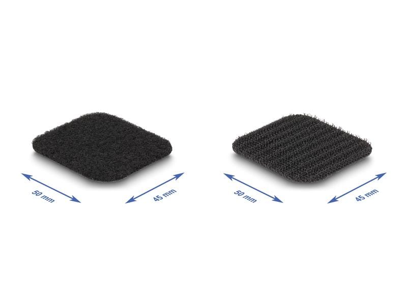 Delock Klettpad auf Rolle selbstklebend Schwarz, 5 m Delock Klettpad auf Rolle selbstklebend mit Haft- und Flauschpad 45 x 50 mm – Länge 5 m schwarz