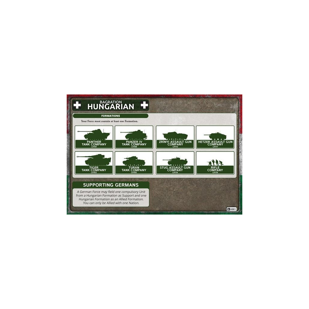 Flames of War - Bagration : Hungarian Unit Cards