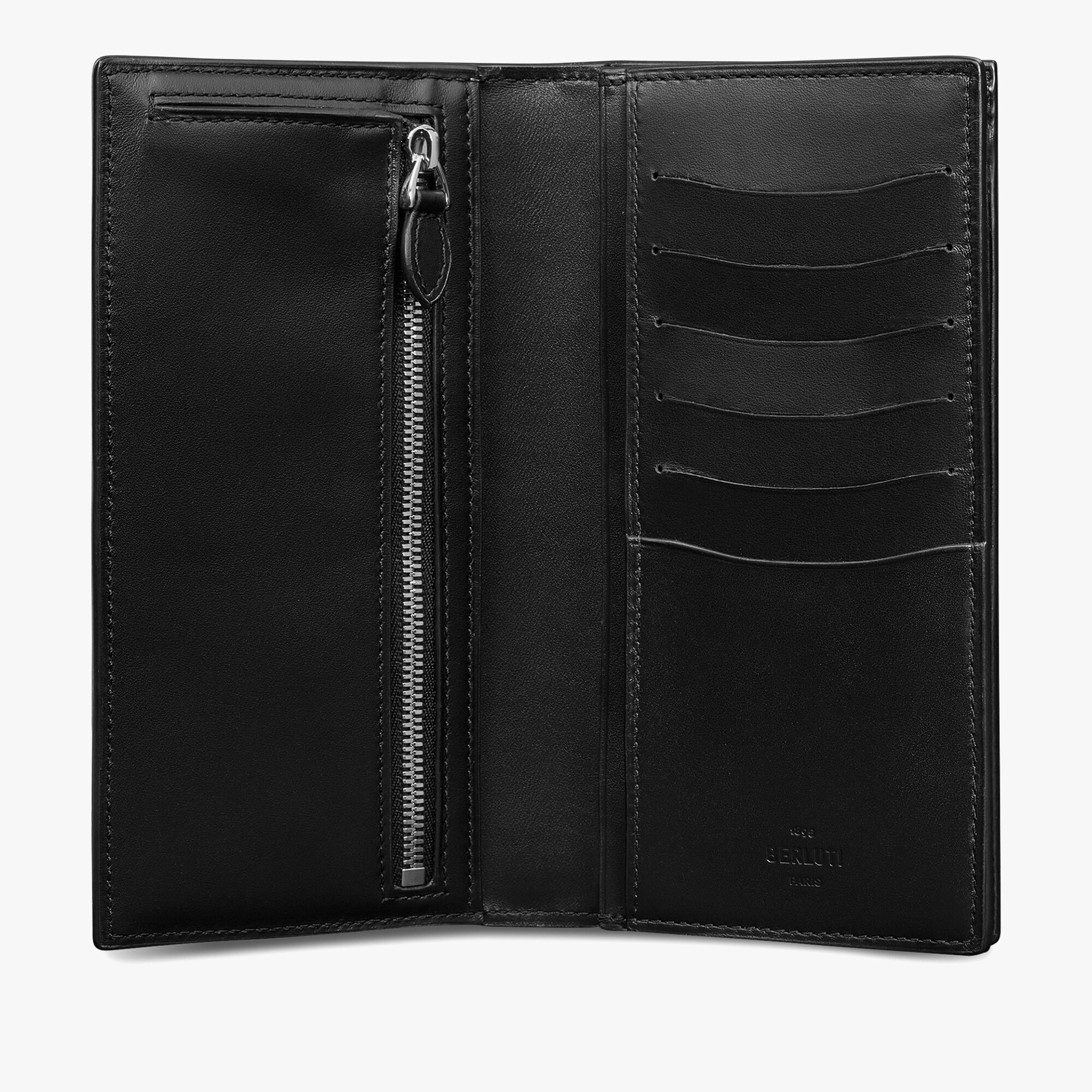 Portefeuille Long Zippe Santal En Cuir Scritto