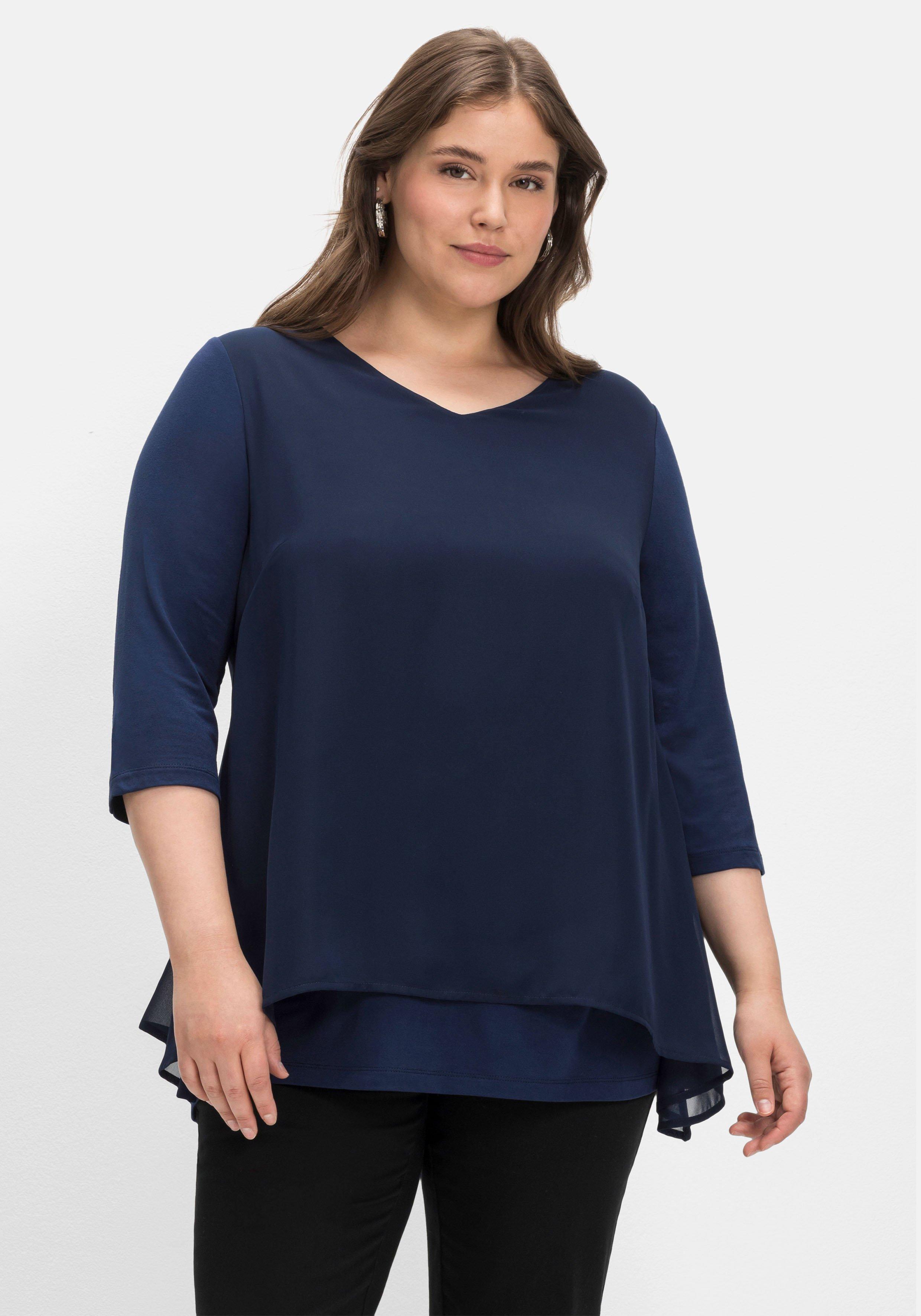Blusenshirt mit Chiffon, doppellagig