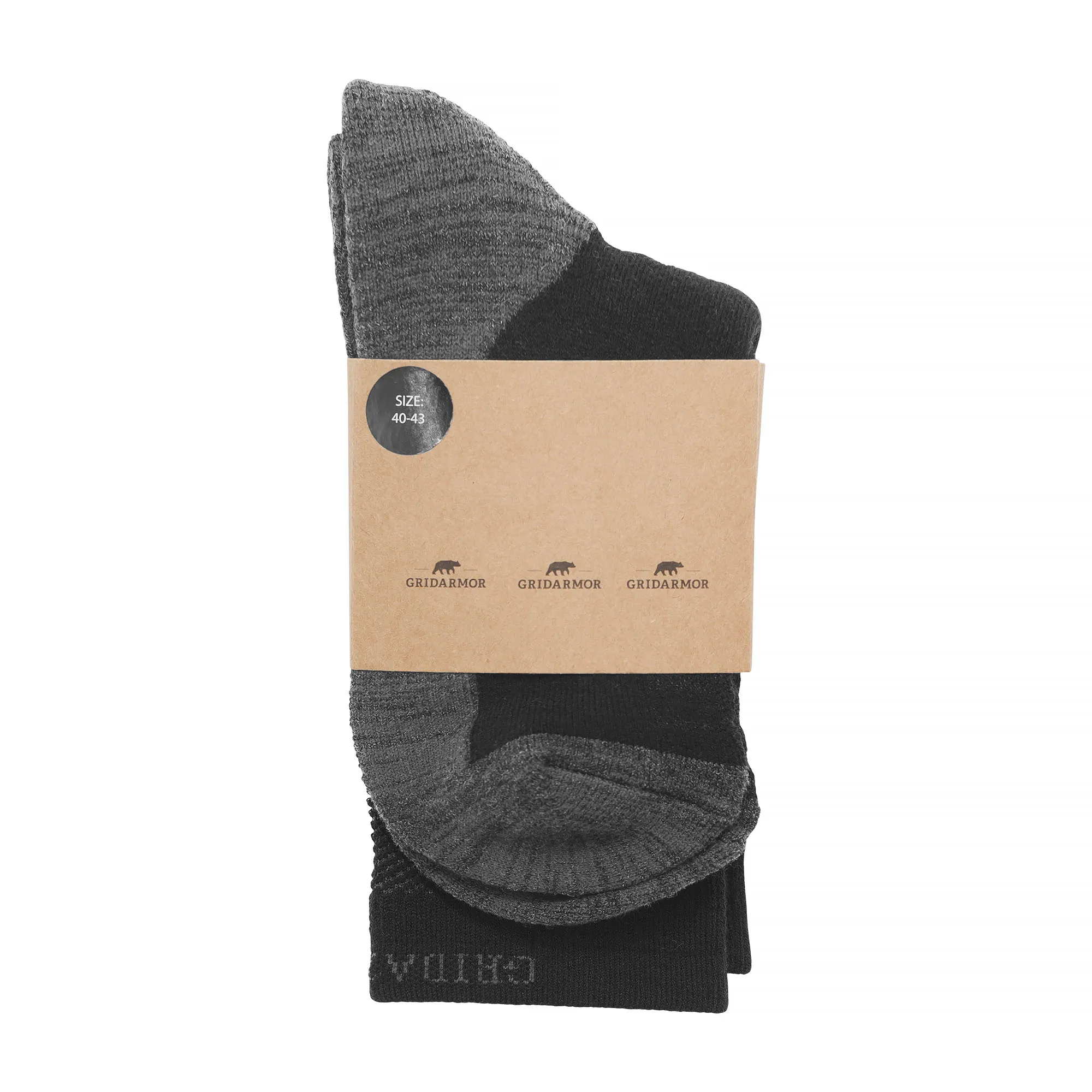 Gridarmor Merino Trekking Socks Jet Black