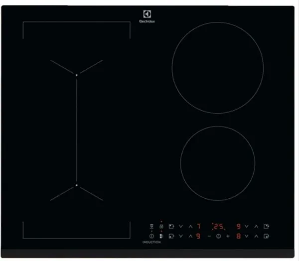 Electrolux SÉRIE 700 LIV6343 - Induktions kogeplade - 4 plader - Niche - bredde: 56 cm - dybde: 49 cm - med kantet front - sort