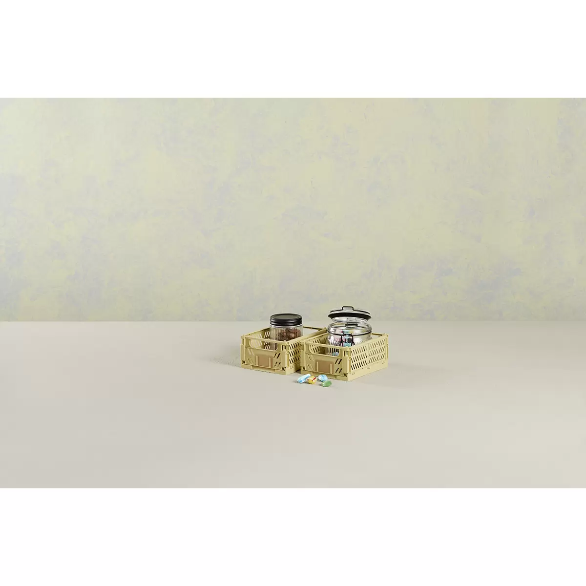 Aufbewahrungsbox faltbar S set SCHOU Gelb