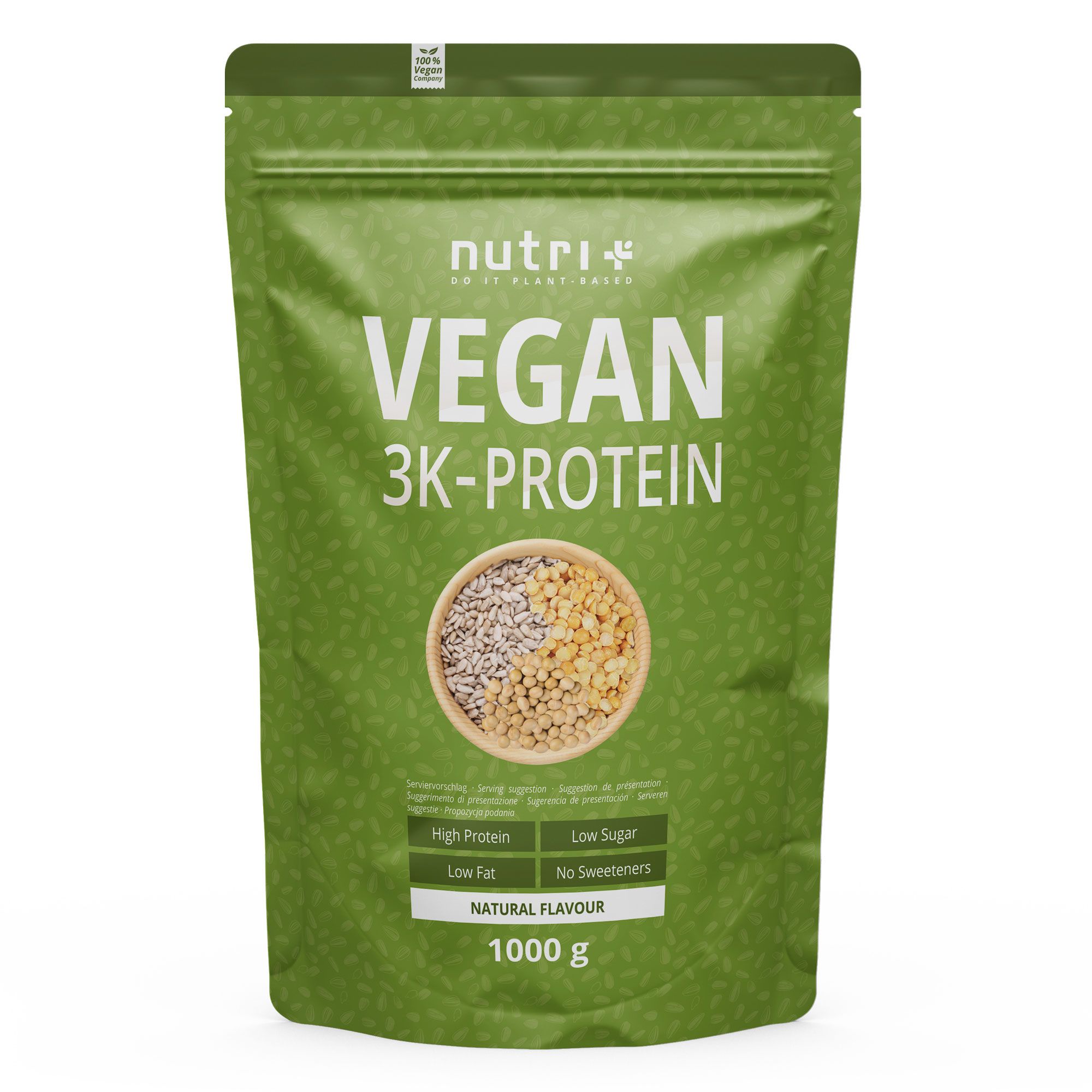 Nutri+ Vegan 3K Proteinpulver - Mehrkomponenten Protein