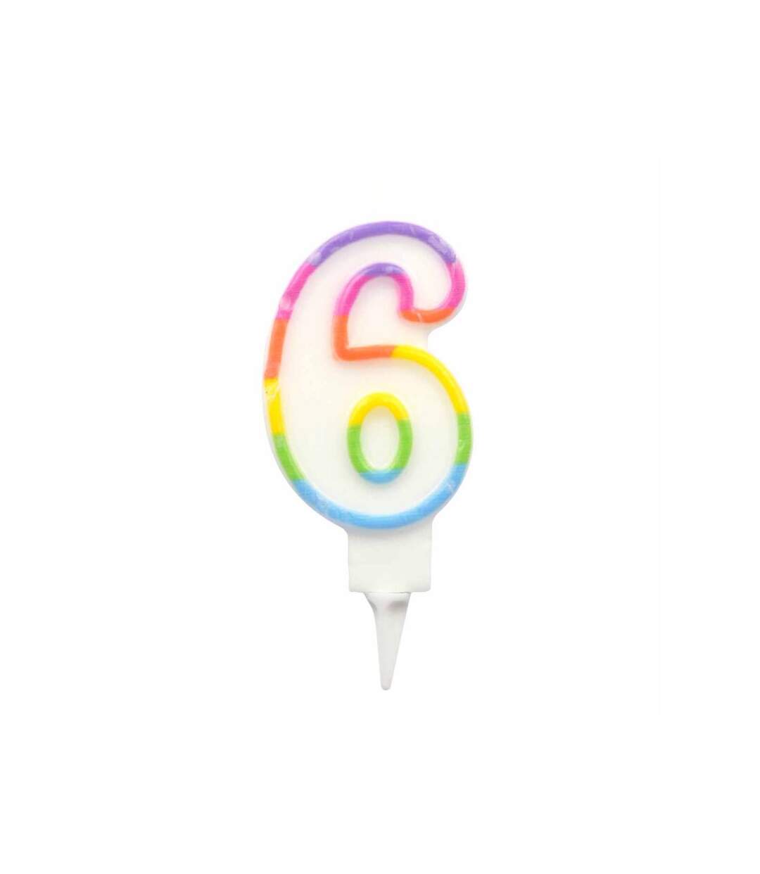 Paris Prix - Bougie D'anniversaire chiffre 6 7cm Multicolore