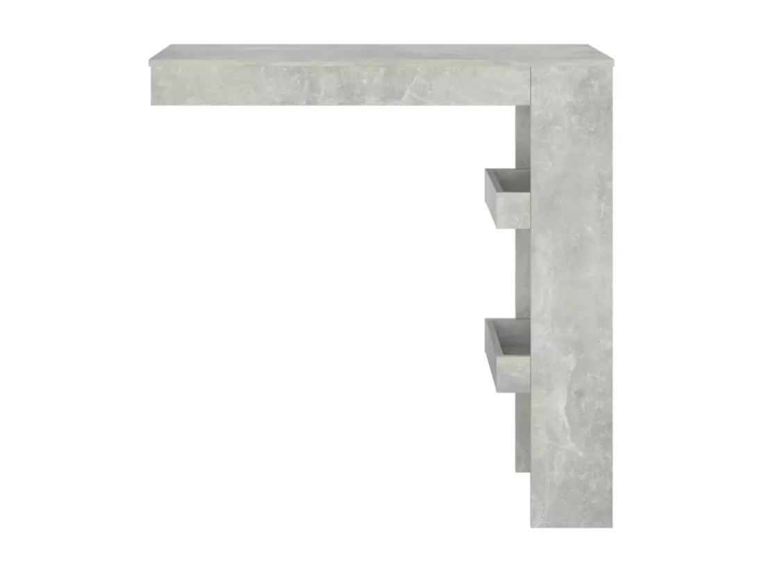 Table de bar murale Gris Béton 102x45x103,5cm Bois d'ingénierie