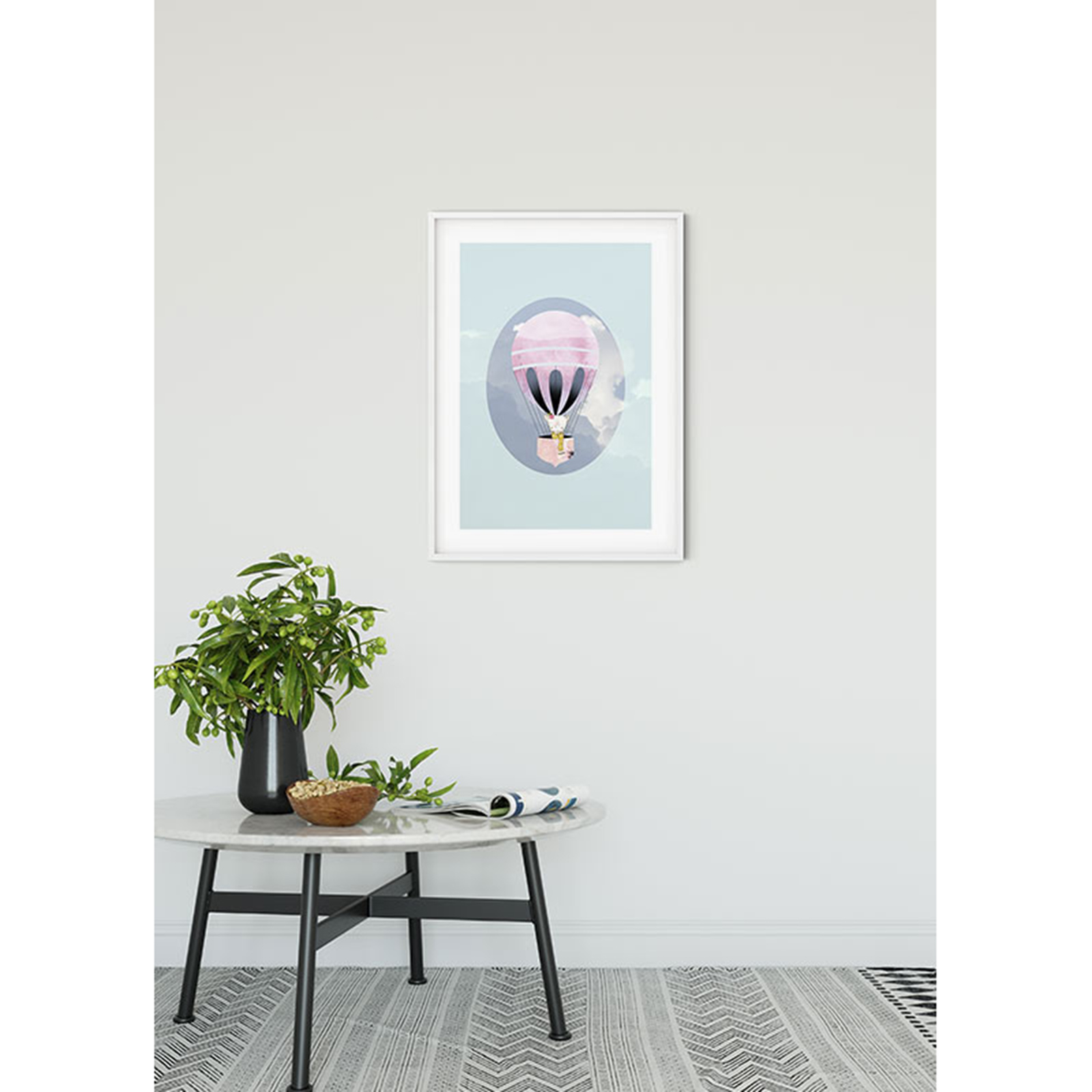 Wandbild HAPPY BALLOON GREEN - 50x70 cm