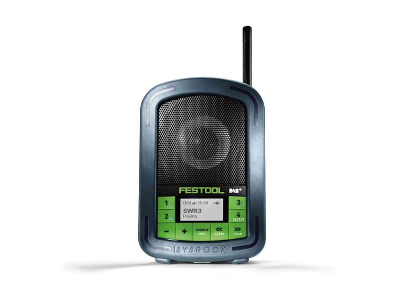FESTOOL Bluetooth Speaker SYSROCK BR 10 DAB  Blaugrau Kompaktes Baustellenradio mit Bluetooth und DAB