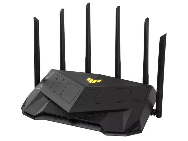 ASUS TUF Gaming AX6000 (TUF-AX6000) TUF Gaming AX6000 Dual Band WiFi 6 Gaming Router mit dediziertem Gaming Port, Dual 2.5G Port, Port Forwarding, AiMesh für Mesh WLAN, AiProtection Pro Netzwerksicherheit und AURA RGB Beleuchtung