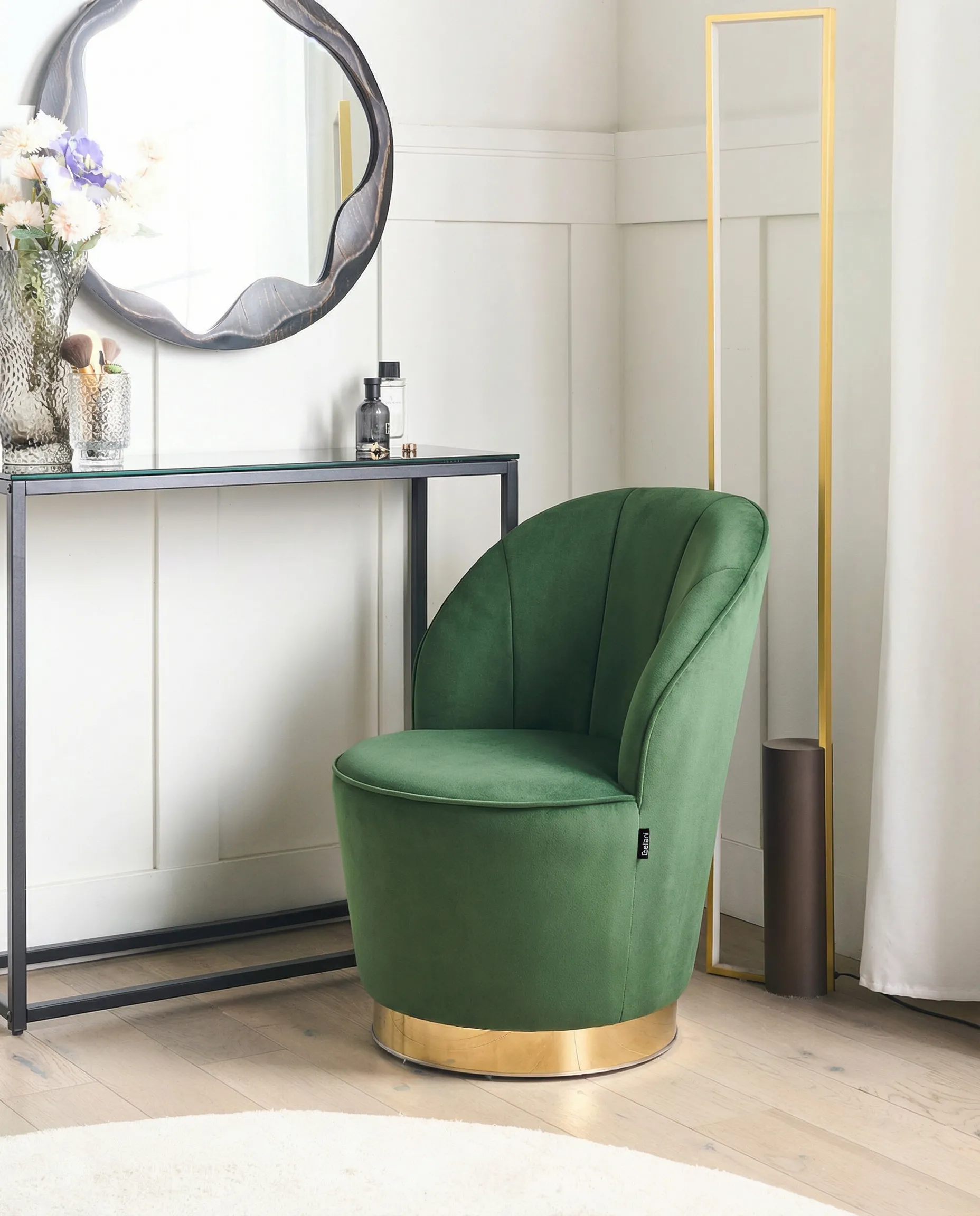 Fauteuil ALBY Fluweel Donkergroen