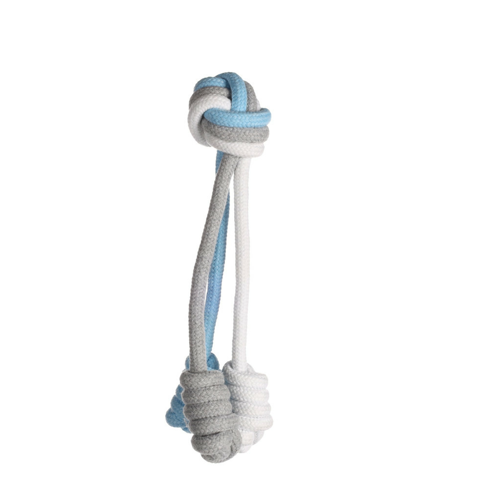 Jouet 3 cordes avec balle nouée ø 5 cm x 22 cm pour chien