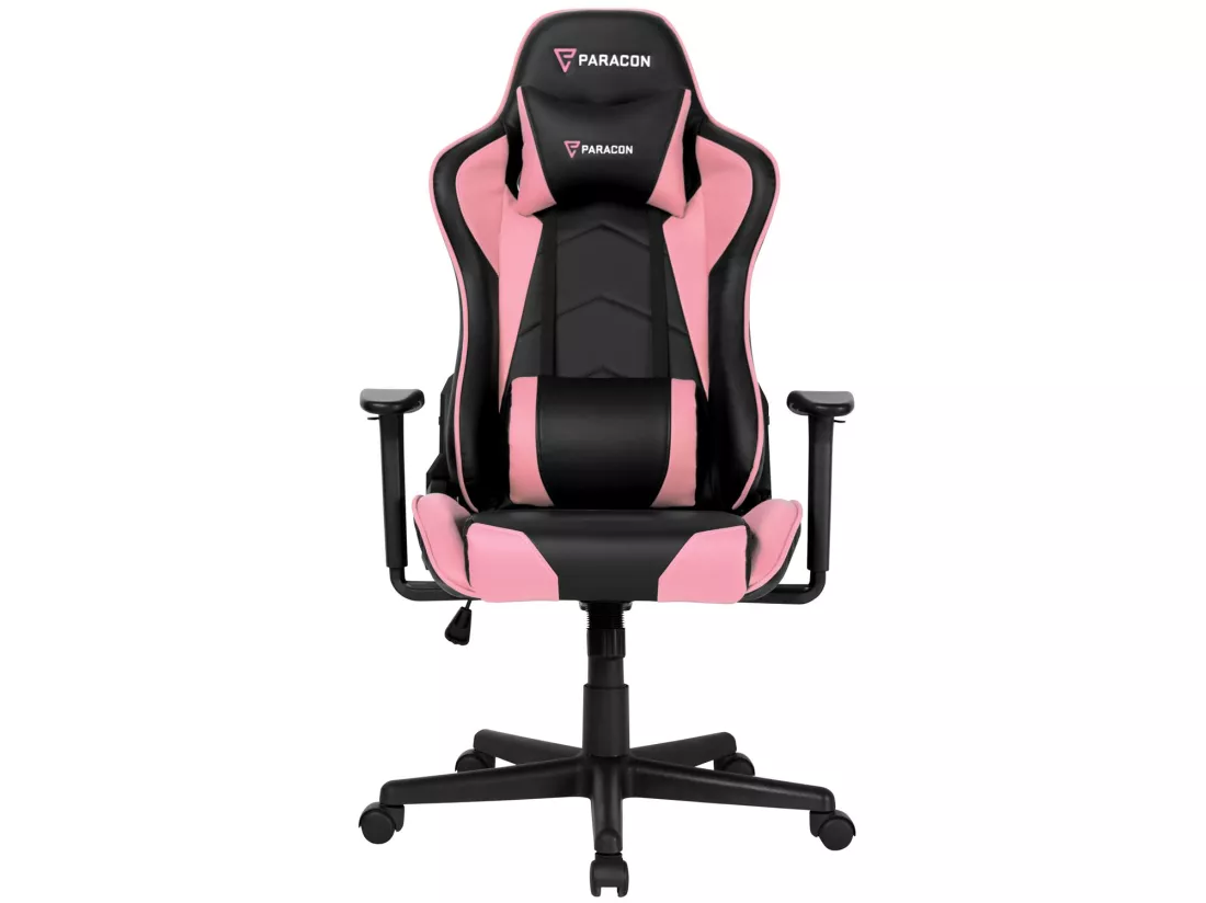 Paracon Chaise Brawler Gamin avec oreiller cervical et soutien lombaire, rose.