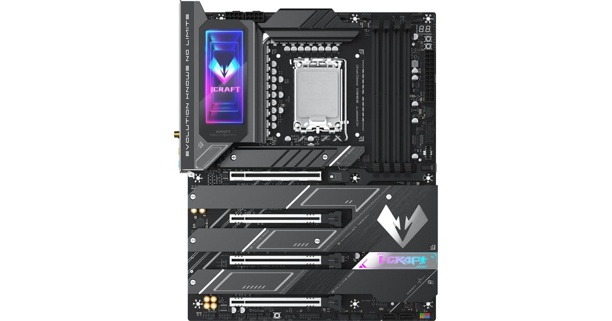MAXSUNMS-iCraft Z890 PACIFIC socket 1851 moederbord  (Zwart, RAID, 2.5 Gb-LAN, WLAN, BT, Sound, ATX)