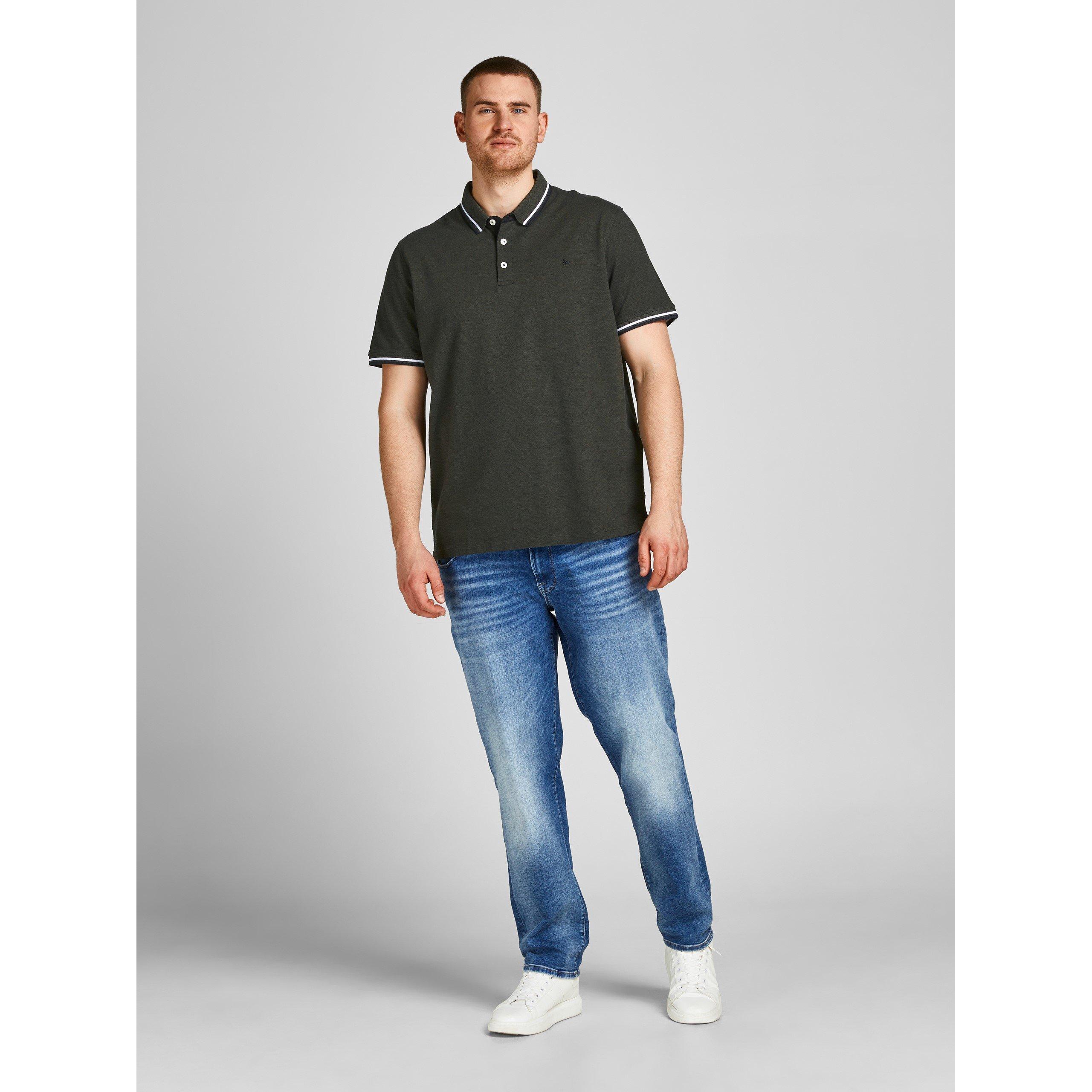 Jack and Jones Jack Paulos Tipped Pique Short Sleeve Polo Shirt Mens Plus Size