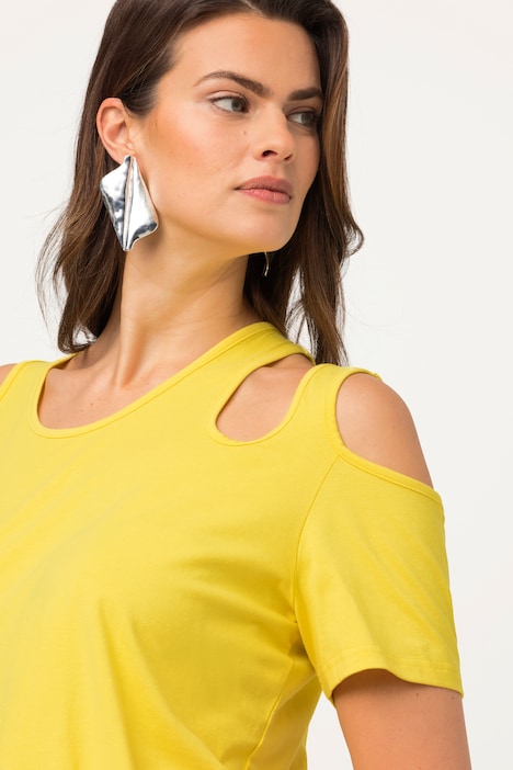 T-Shirt, Cut-Outs, Rundhalsausschnitt, Halbarm