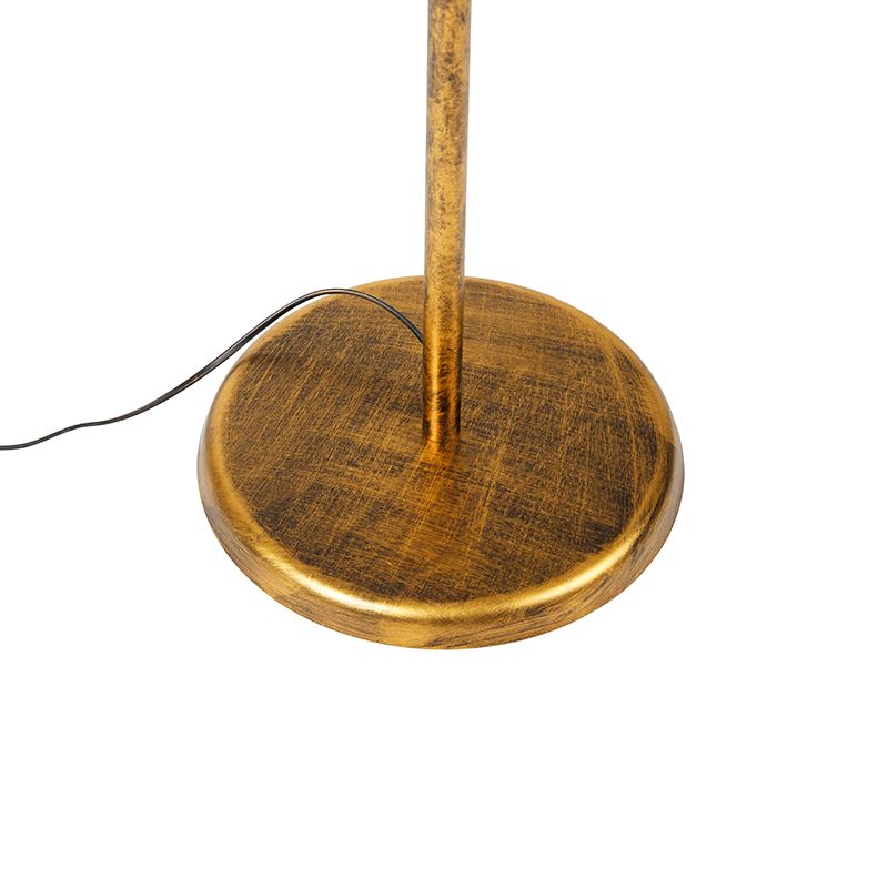 Vintage vloerlamp antiek goud 30 cm zonder kap - Linden