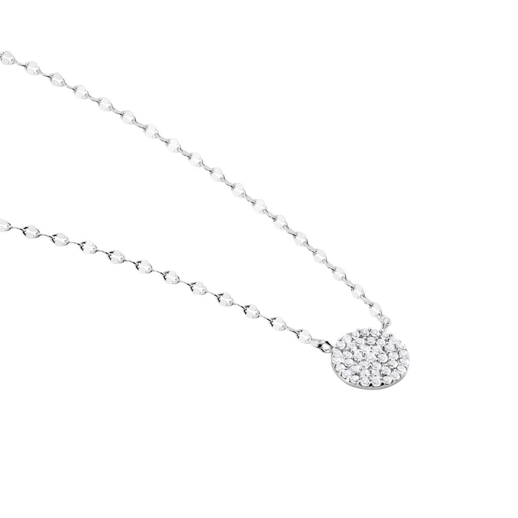 Collier Argent Blanc Turin Oxydes De Zirconium