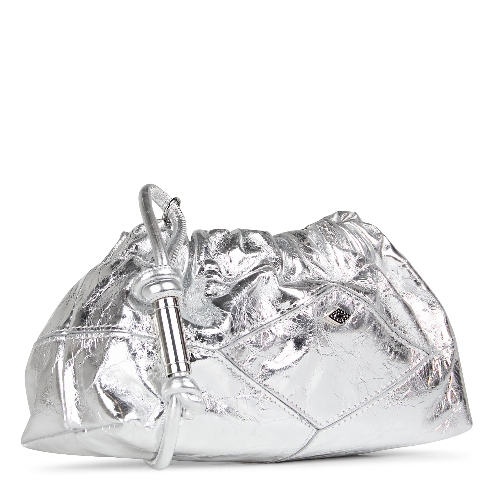 JUNE - Sac bandoulière en cuir métallisé | Argent