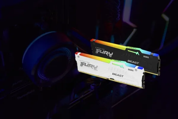 Kingston FURY Beast RGB - DDR5 - sæt - 32 GB: 2 x 16 GB - DIMM 288-PIN - 6000 MHz / PC5-48000 - CL30 - 1.4 V - ikke bufferet - on-die ECC - sort