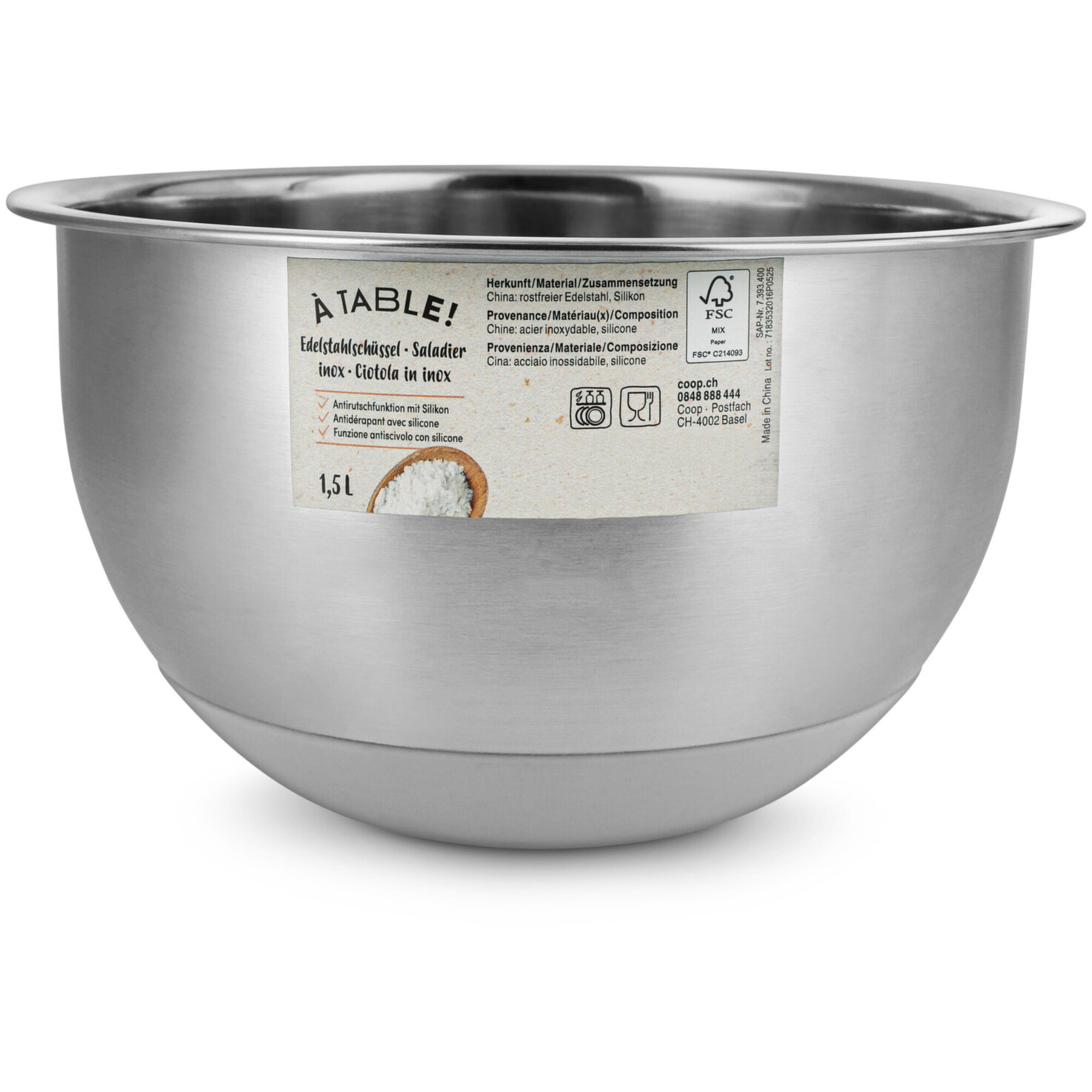 À Table! Edelstahlschüssel 1.5l 16cm