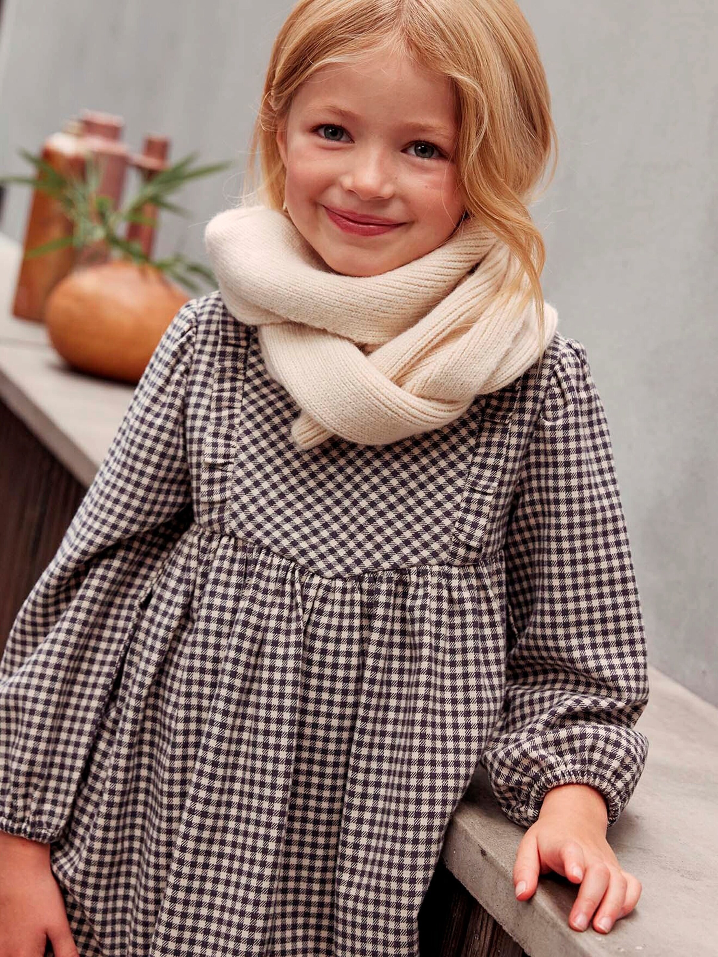 Vertbaudet Mädchen Set: Mütze, Schal & Handschuhe beige meliert