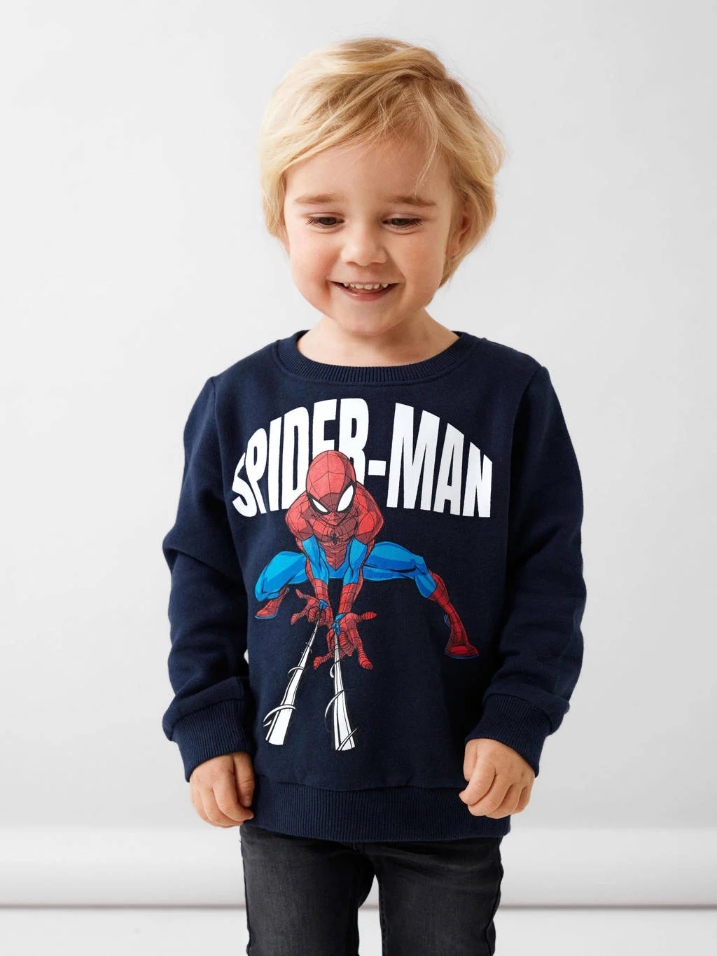 NAME IT Spider-Man sweater NMMJOX met printopdruk donkerblauw