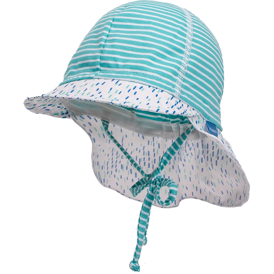 maximo Girls Schildmütze Streifen aqua-weiss