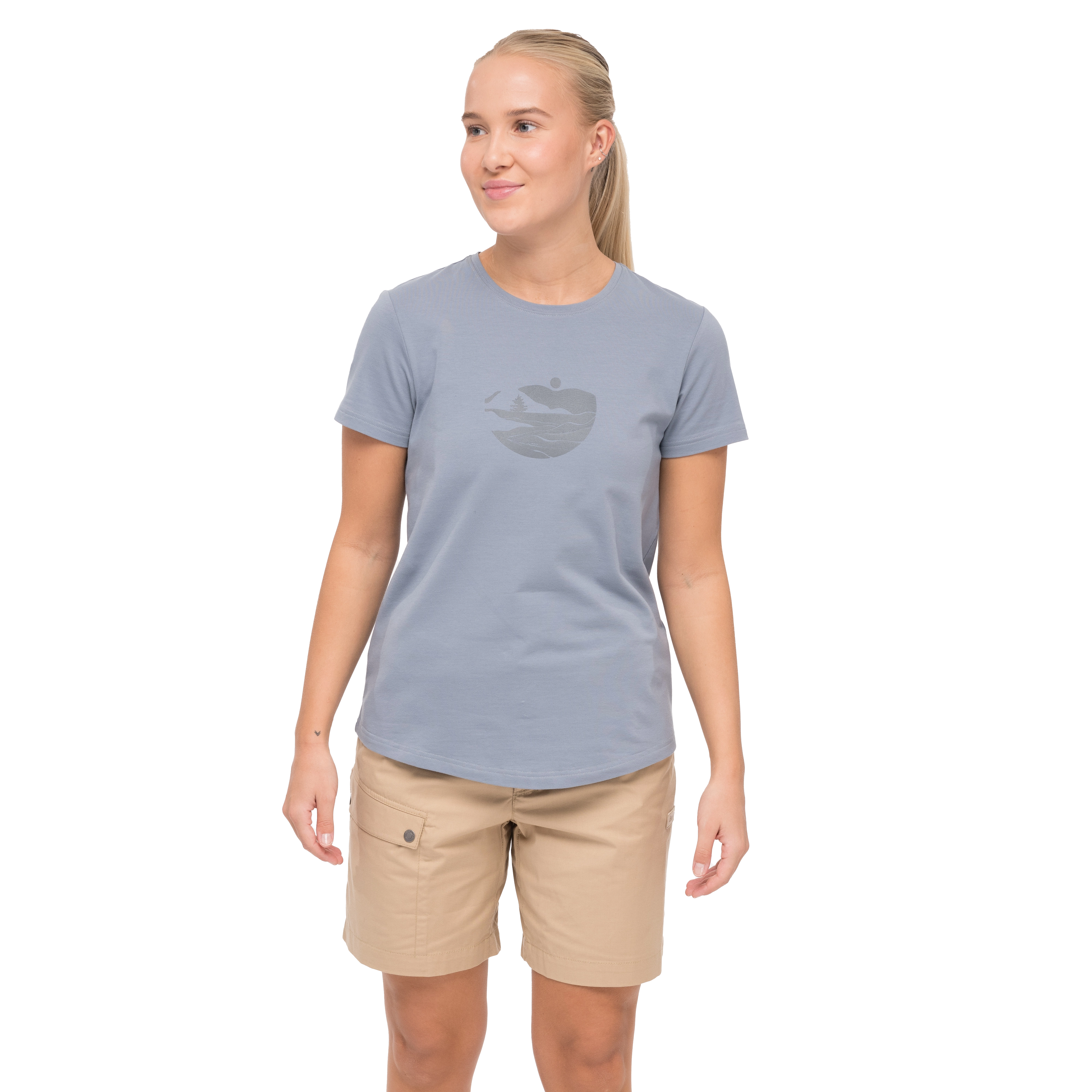 Nordmarka Organic Cotton Print Tee Women Husky Blue / Husky Blue Sunset