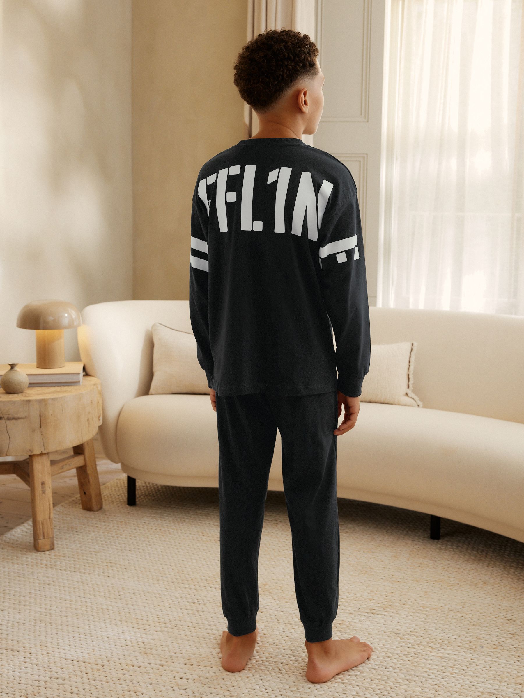 Zwart Offline - Enkele joggingbroek pyjama (3-16jr)