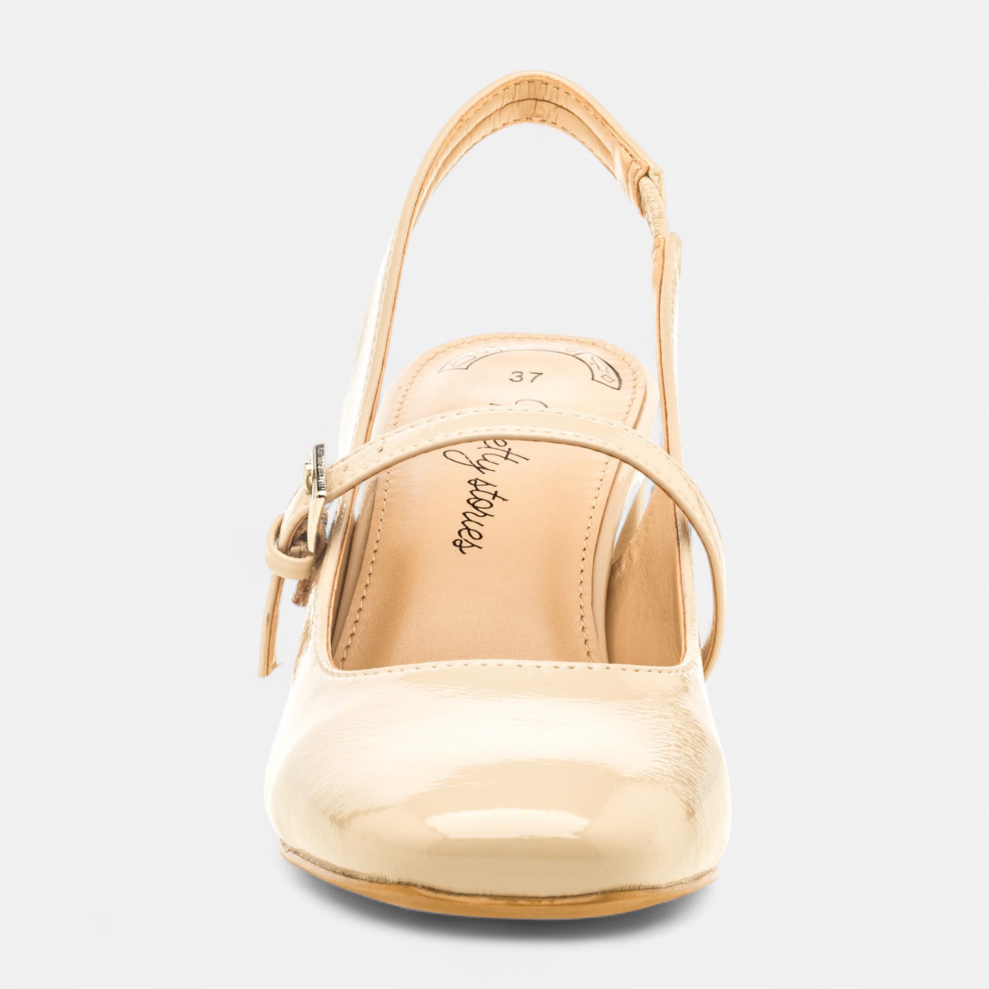 Escarpins avec bride arrière à talon Femme beige