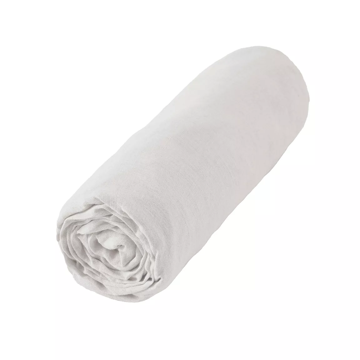 Drap housse lin lavé (180 x 200 cm) Louise Blanc