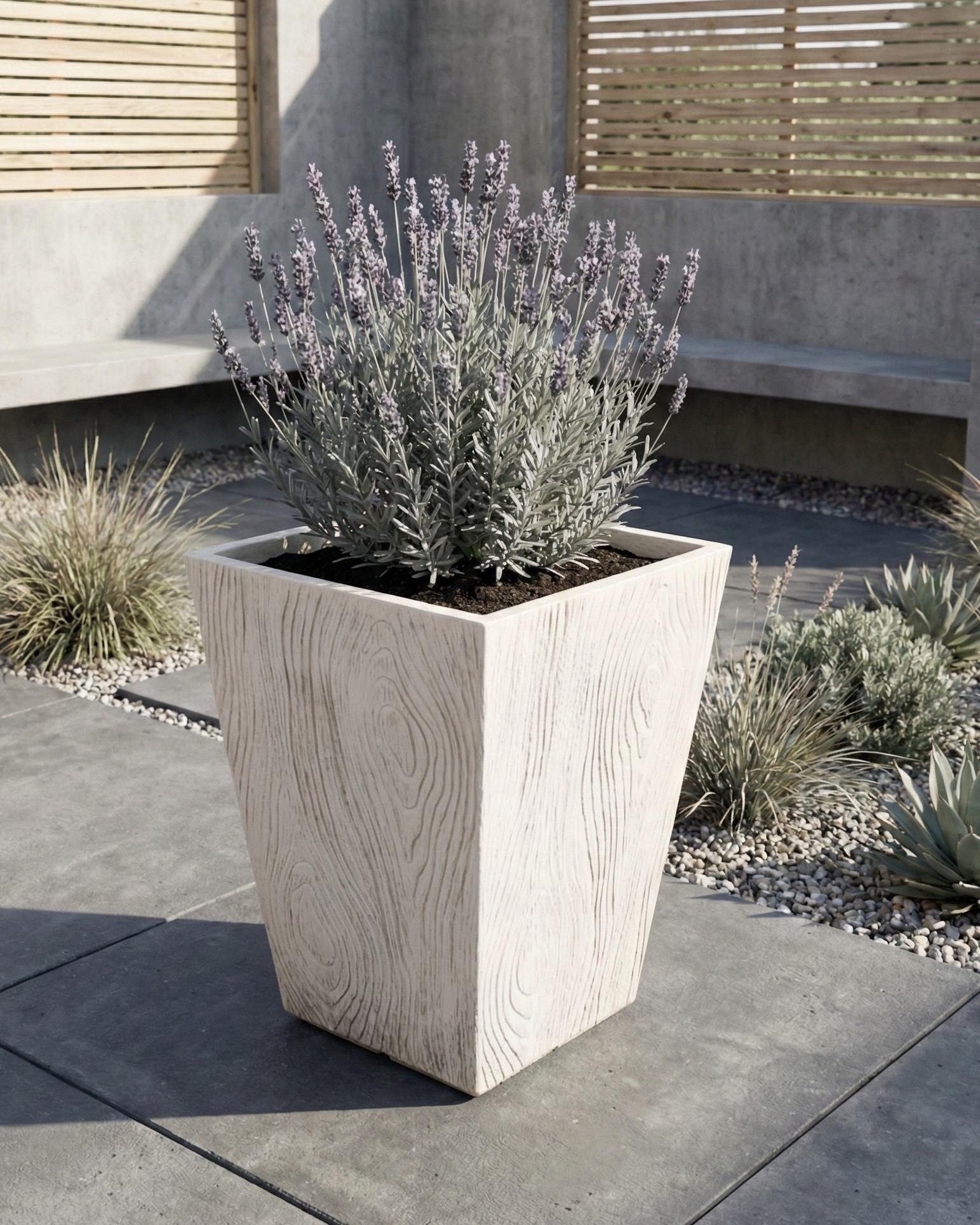 Bloempot BAIHE 42 cm Lichtbeige