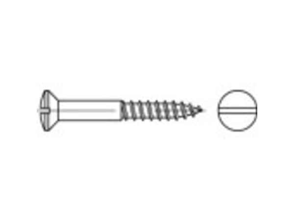 TOOLCRAFT TO-5446533 Linse-træskruer 4 mm 30 mm Kærv DIN 95 Messing 200 stk